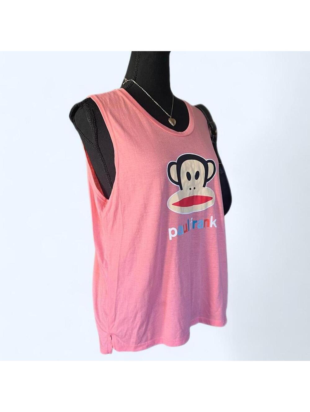bubblegum pink mcbling coquette paul frank graphic tank size large 💗 - Picture 2 of 5